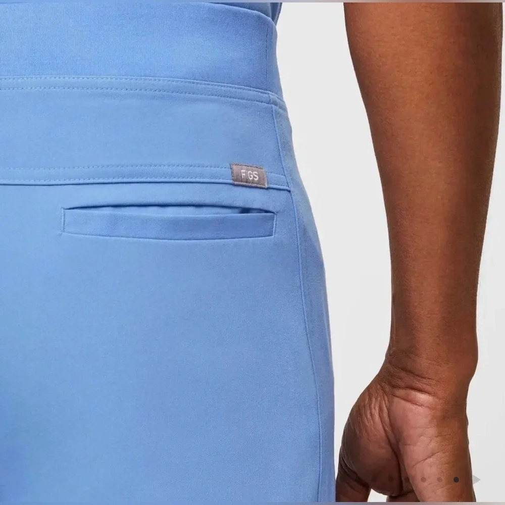 FIGS Men’s Axim Cargo 7 Pocket Pull On Caribbean Blue Scrub Pant Size M-S